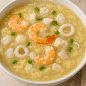 1. Potage aux fruits de mer (1a, 2, 3, 14)
