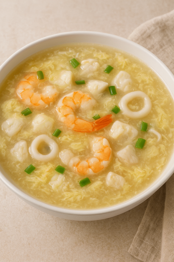 1. Potage aux fruits de mer (1a, 2, 3, 14)